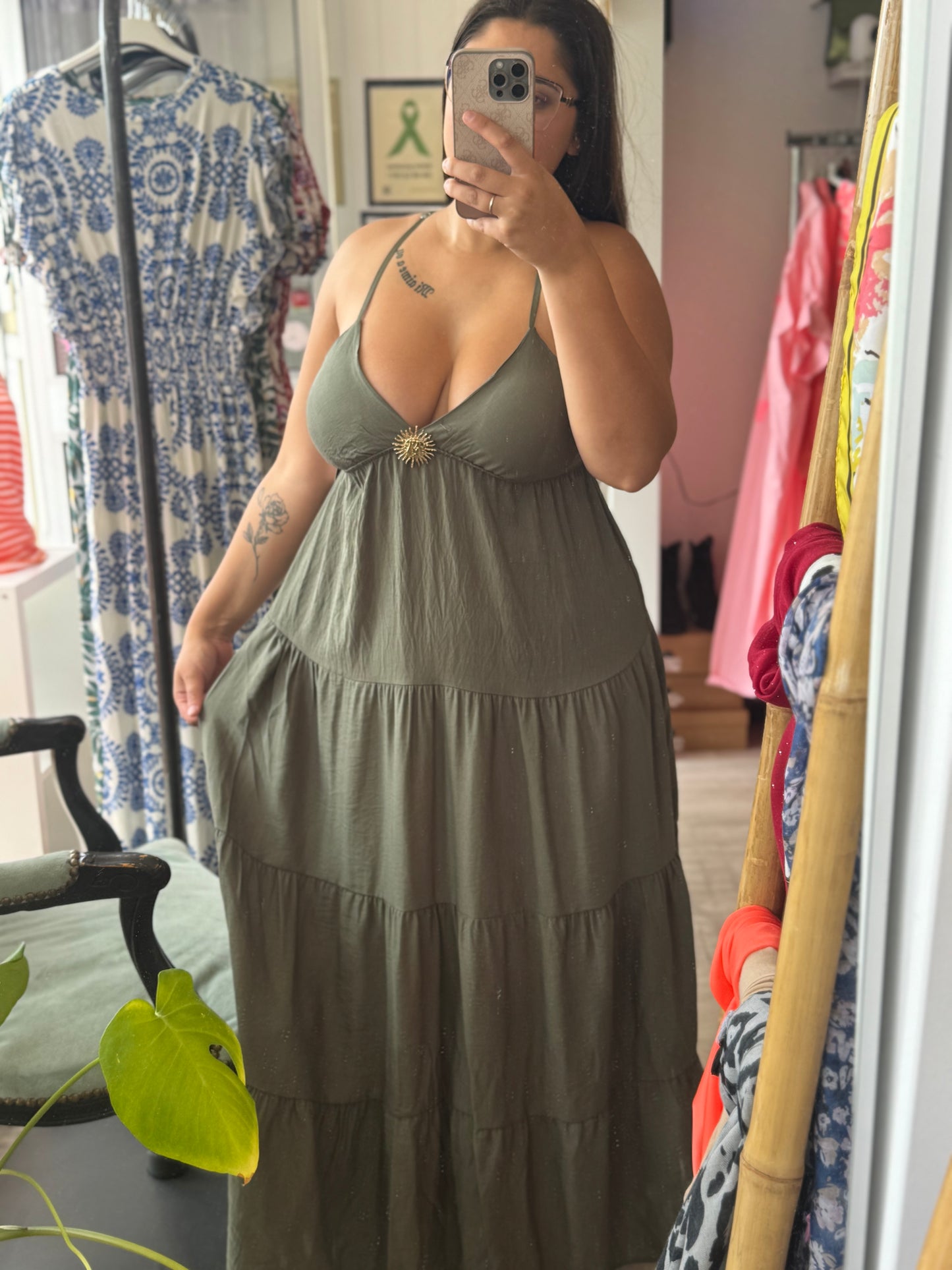 Robe longue à bretelles – Taille unique 36-44 (3 couleurs)