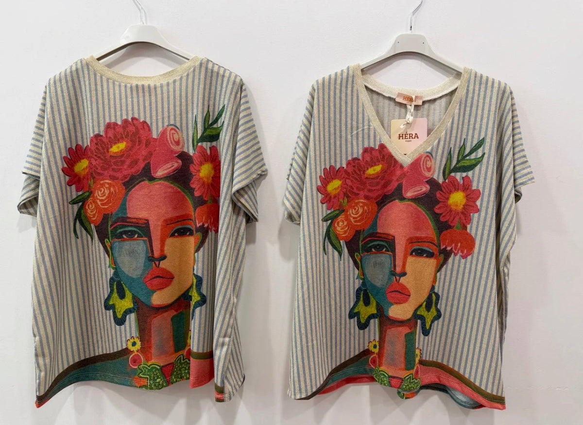 Tee shirt Lurex Frida – Taille unique 36-48 (4 modèles)