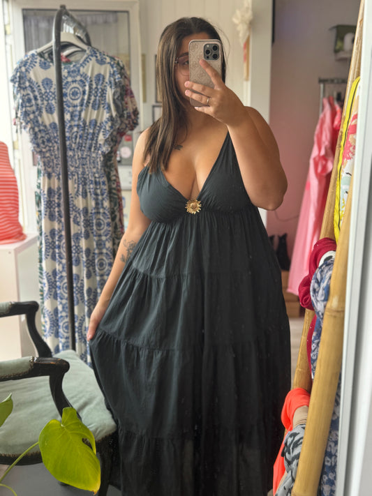 Robe maxi bohème fluide - Taille unique 36-46 (3 couleurs)