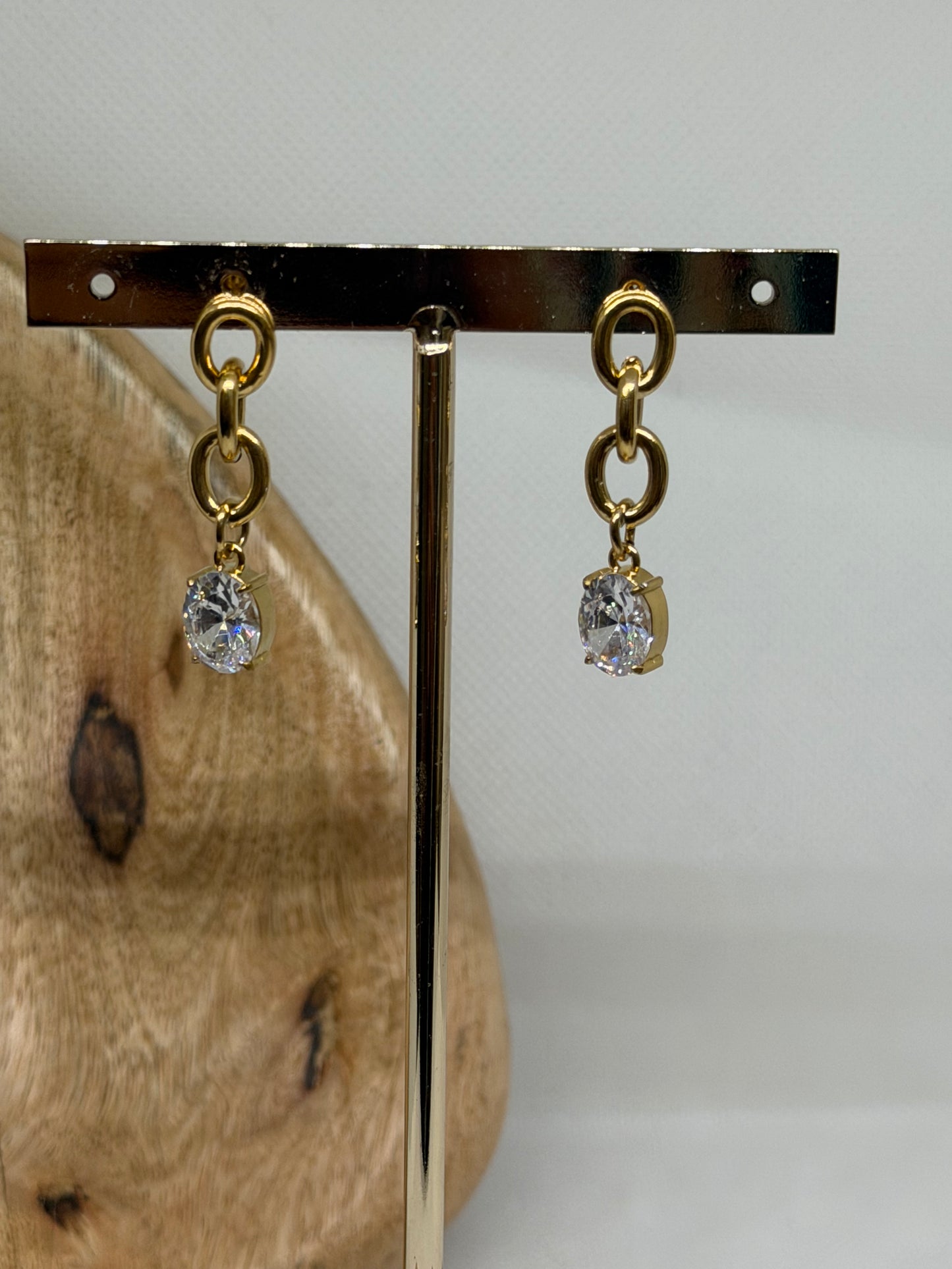Boucles d'oreilles pendantes avec strass