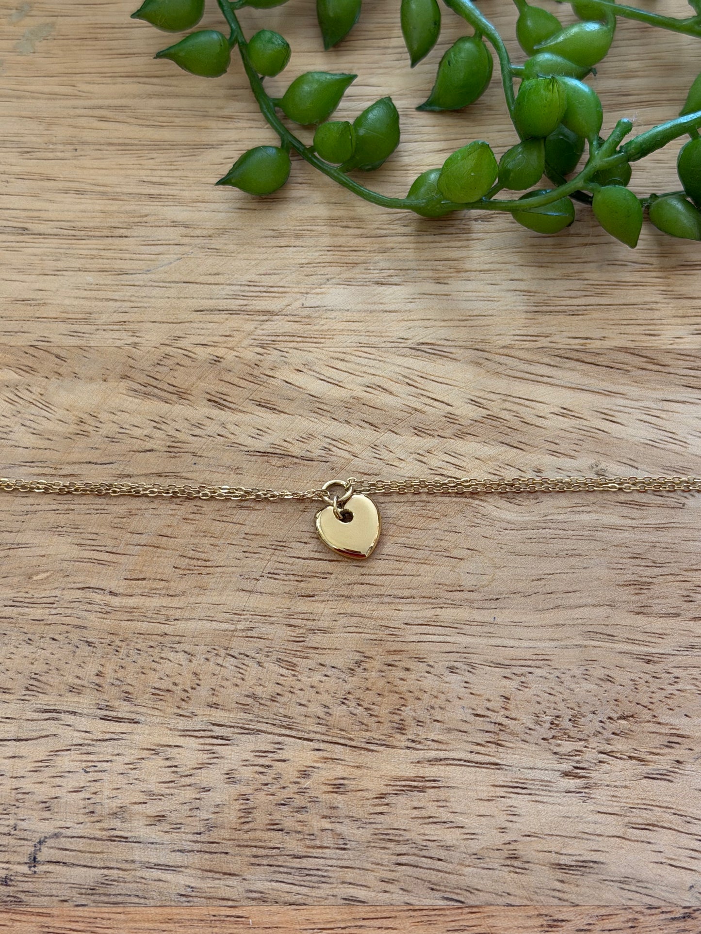 Bracelet doré cœur - 19 cm