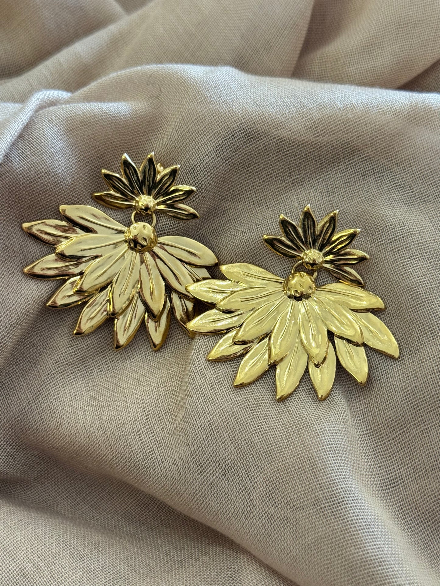 Boucles d’oreilles dorées en acier inoxydable