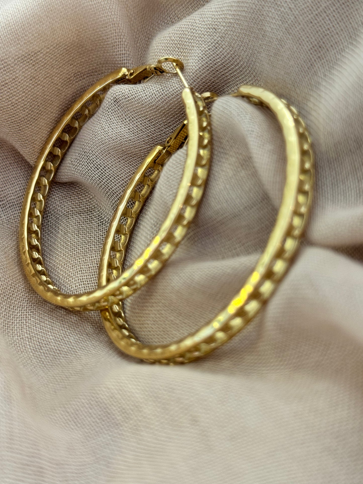 Boucles d’oreilles créole dorées en acier inoxydable