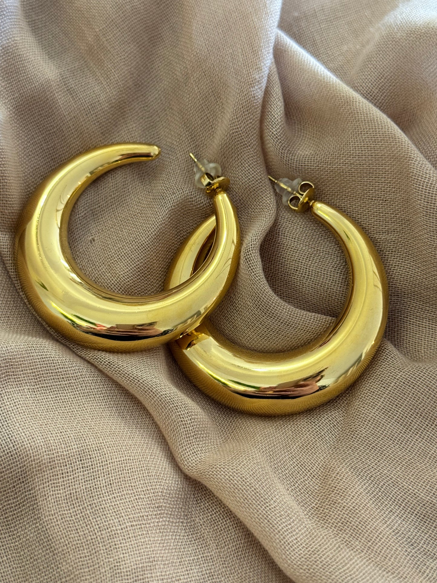 Boucles d’oreilles créole dorées en acier inoxydable