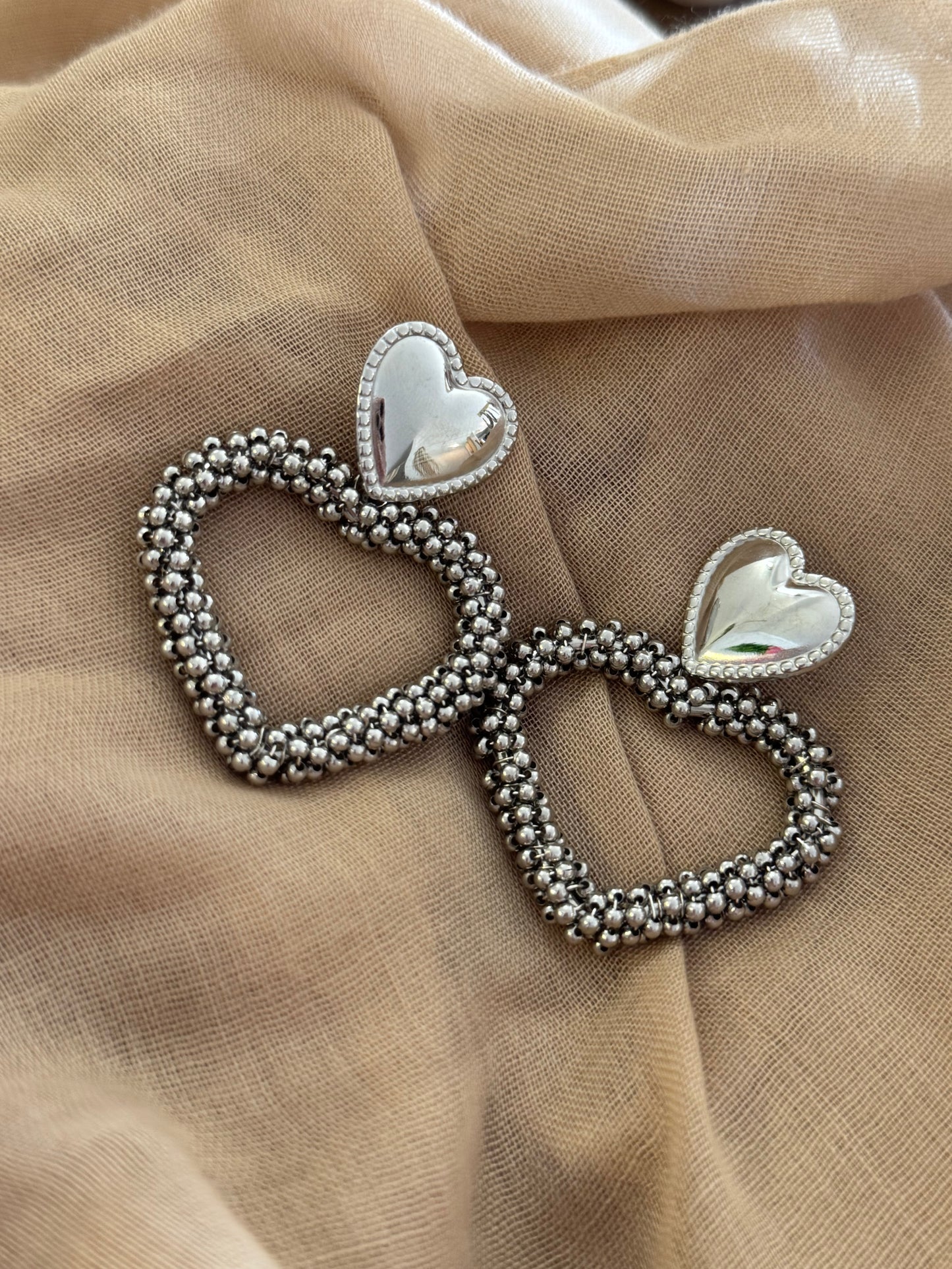 Boucles d’oreilles coeurs en acier inoxydable (3 modèles)