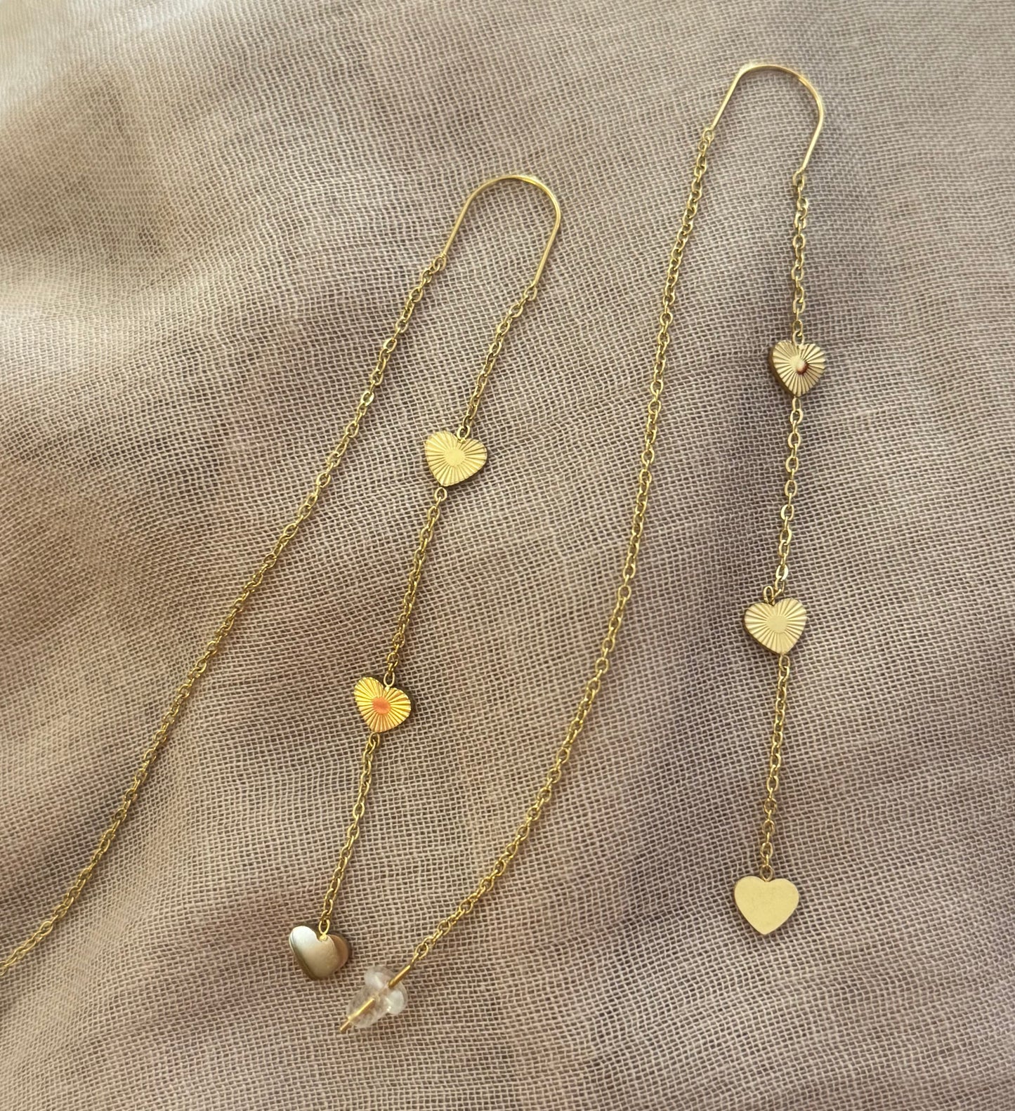 Boucles d’oreilles cœur en acier inoxydable doré