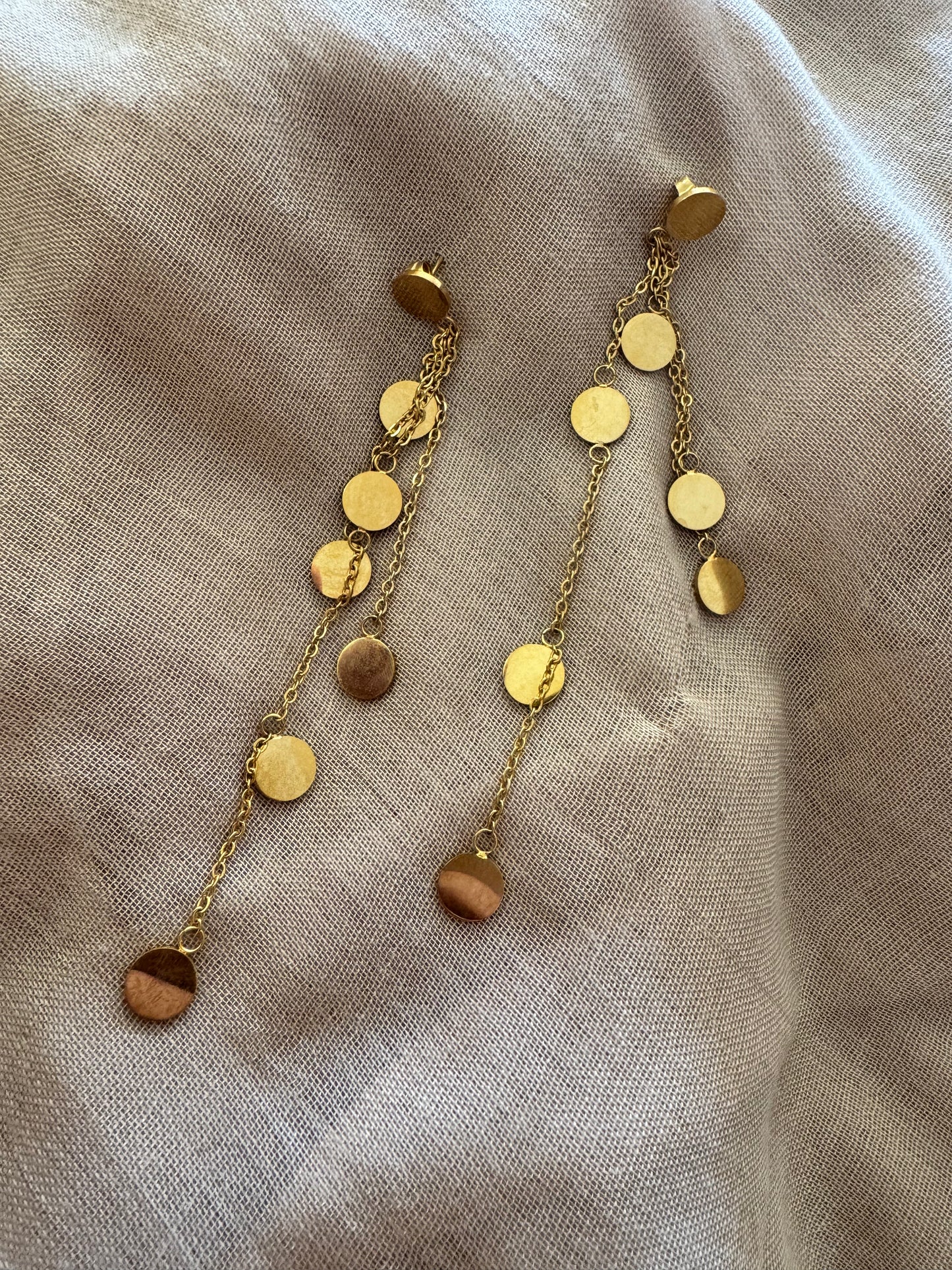 Boucles d’oreilles dorées en acier inoxydable