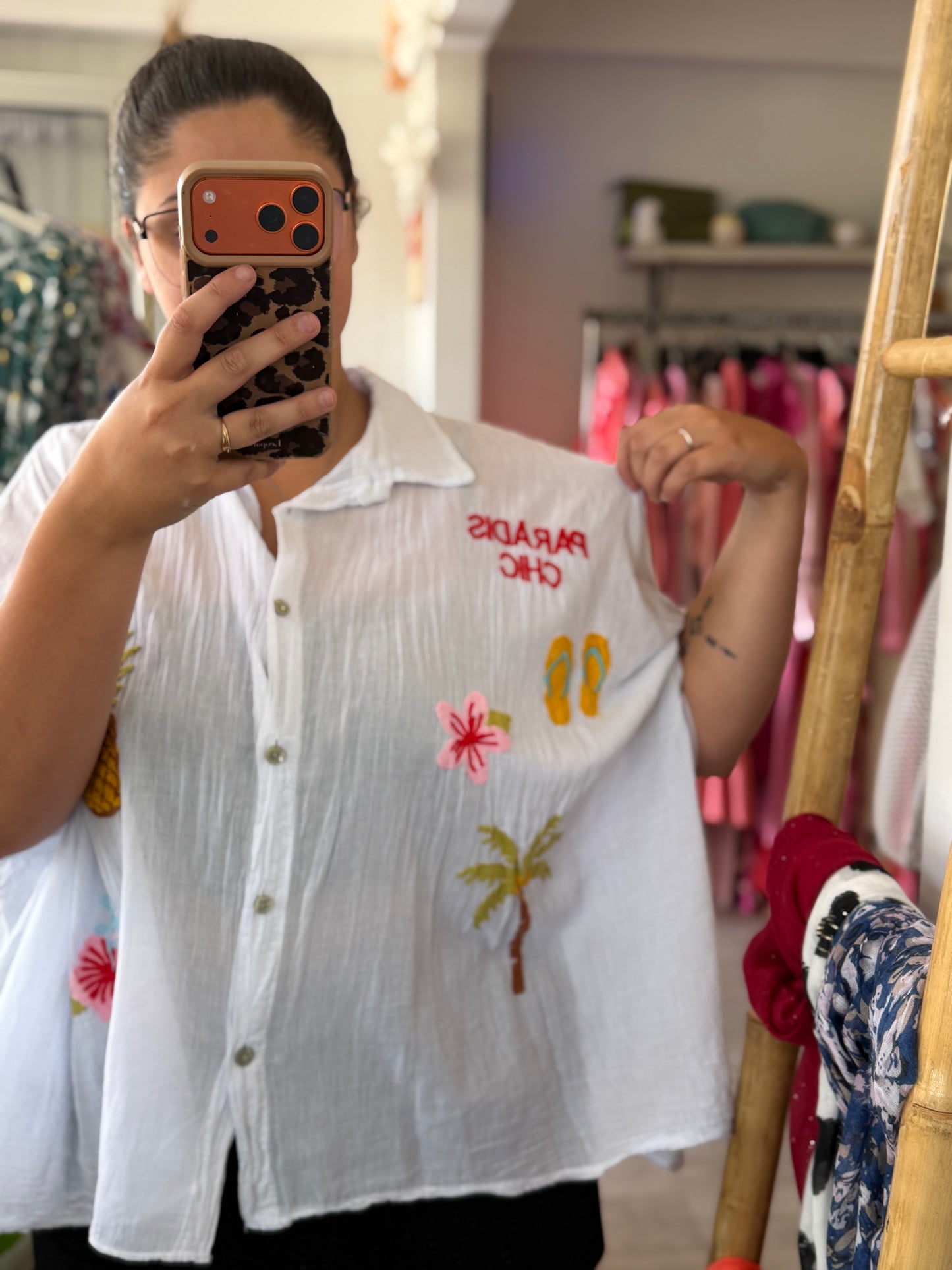 Chemise ample brodée - Taille unique 36-50