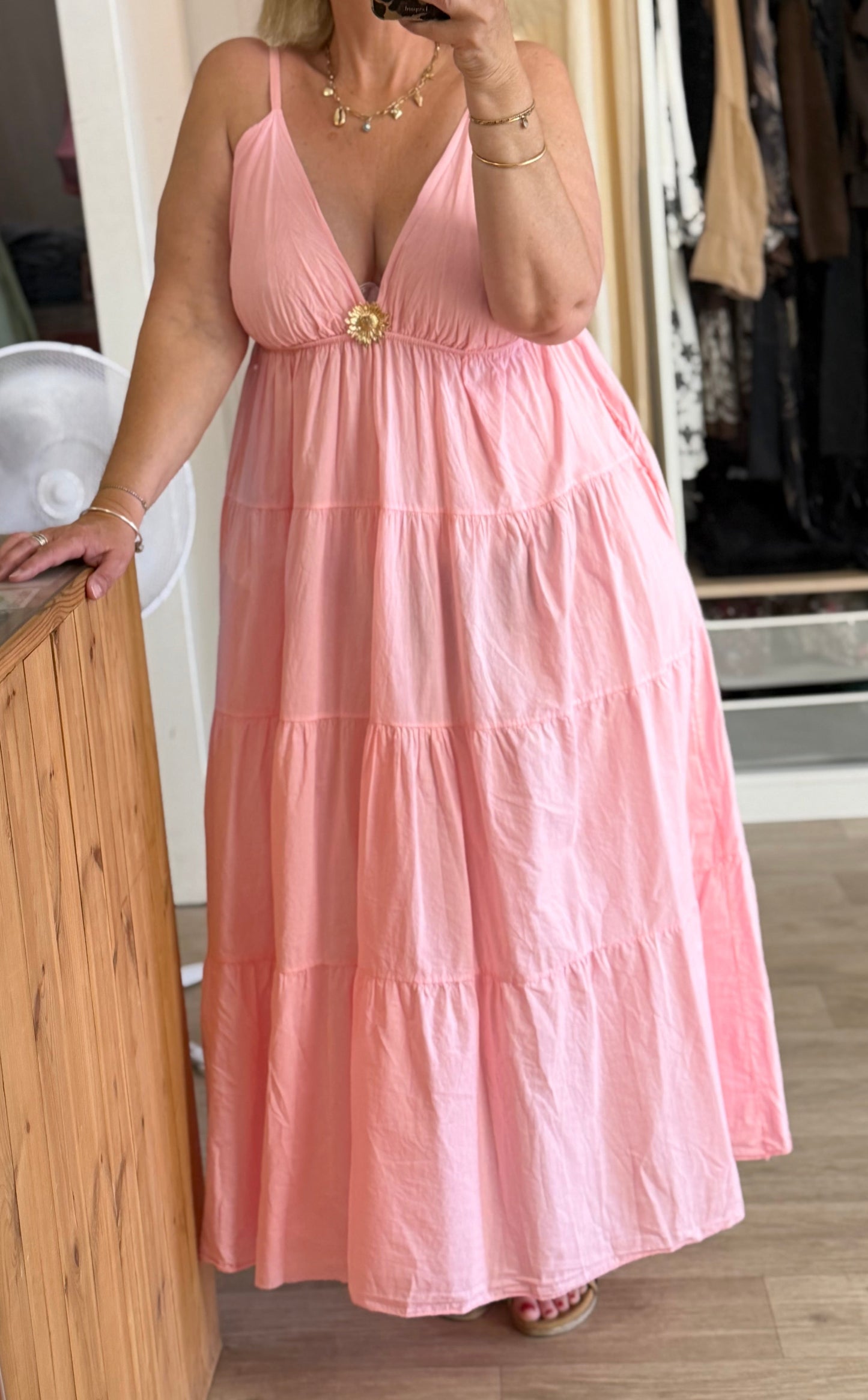Robe maxi bohème fluide - Taille unique 36-46 (3 couleurs)