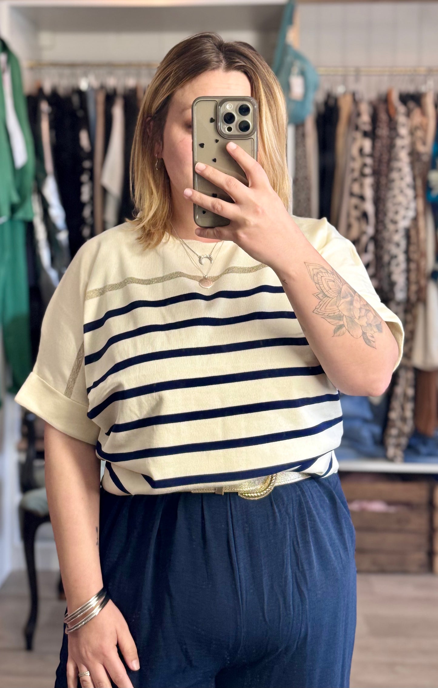 Pull manches courtes marin