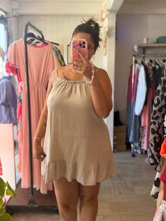 Robe courte en gaze de coton - Taille unique 36-44/46 (3 couleurs)