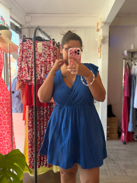 Robe courte en gaze de coton - Taille unique 36-46/48 (2 couleurs)