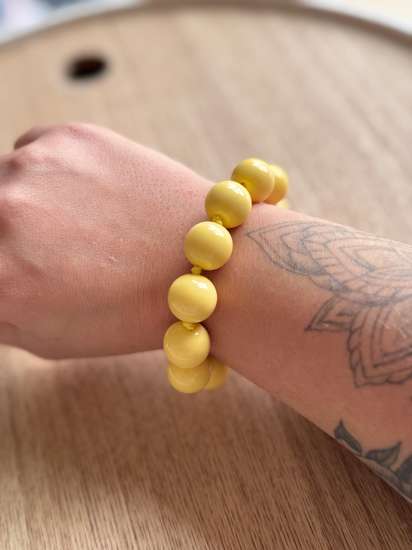 Bracelet perle jaune