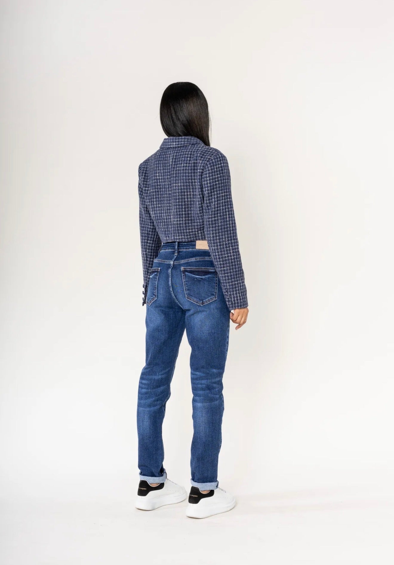 Jean Mom droit taille haute bleu foncé - Du 34 au 44 - Nina Carter