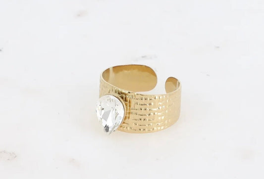 Bague goutte avec cristal Swarovski® - C MON DRESSING