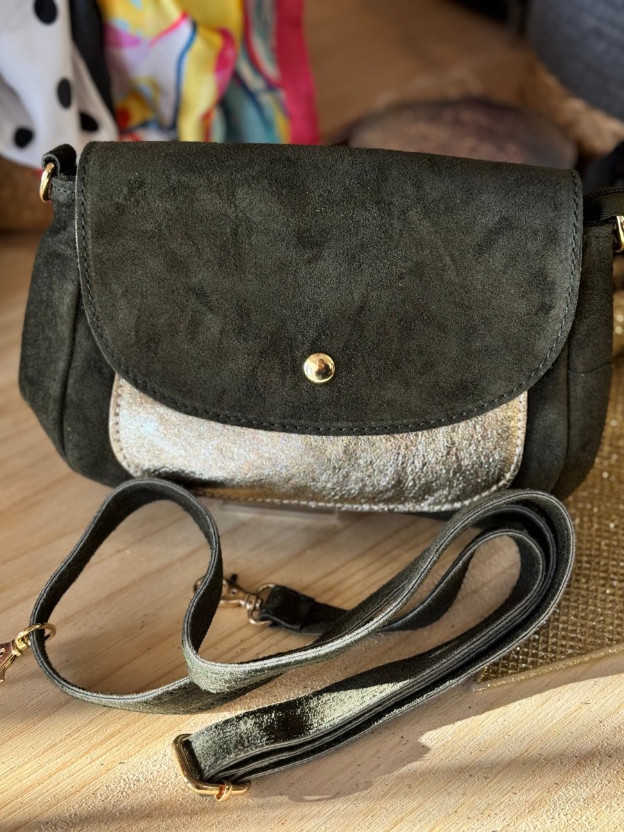 Besace à rabat en croûte de cuir véritable (4 couleurs) - C MON DRESSING