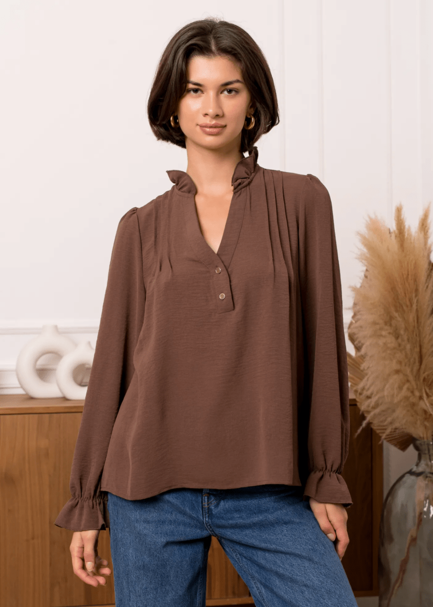 Blouse couleur café – du S au L - C MON DRESSING