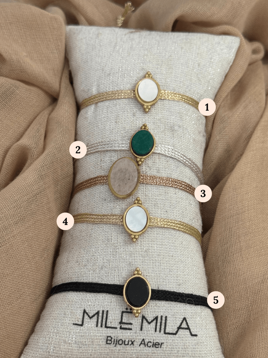 Bracelets en acier inoxydable doré – Pierre - C MON DRESSING