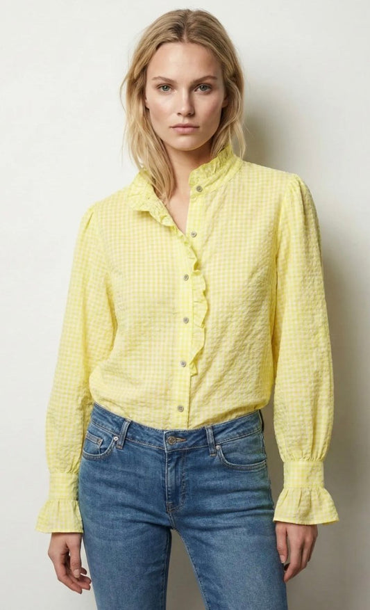 Chemise vichy et volants – Taille Unique 36 au 46 (4 couleurs) - C MON DRESSING