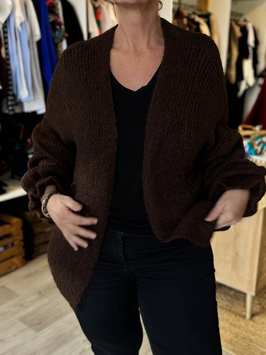 Gilet doux en maille marron – taille unique 36 - 52 - C MON DRESSING