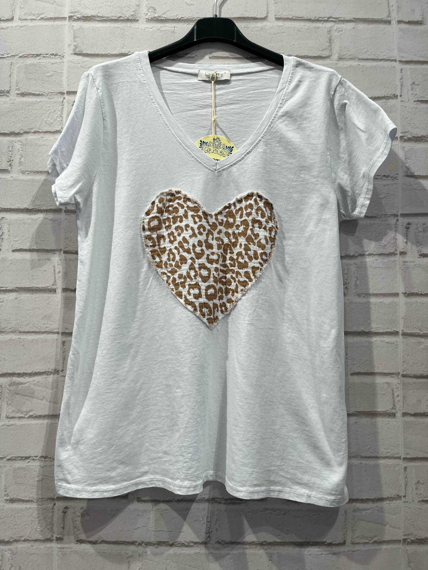 Tee shirt cœur léopard