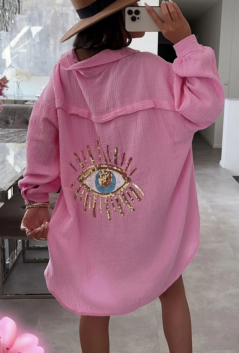 Chemise oversize œil sequin