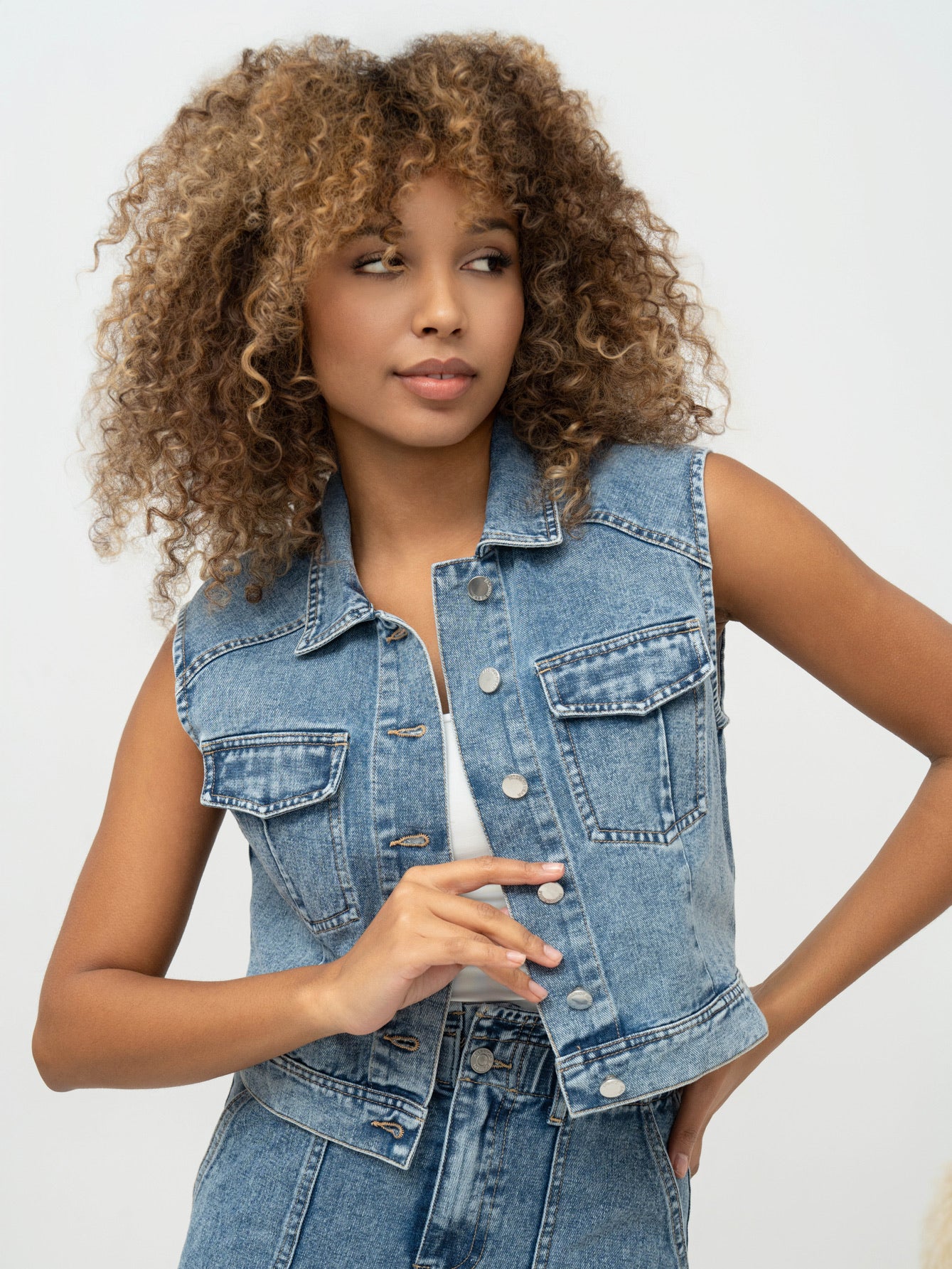 Veste en jean sans manche