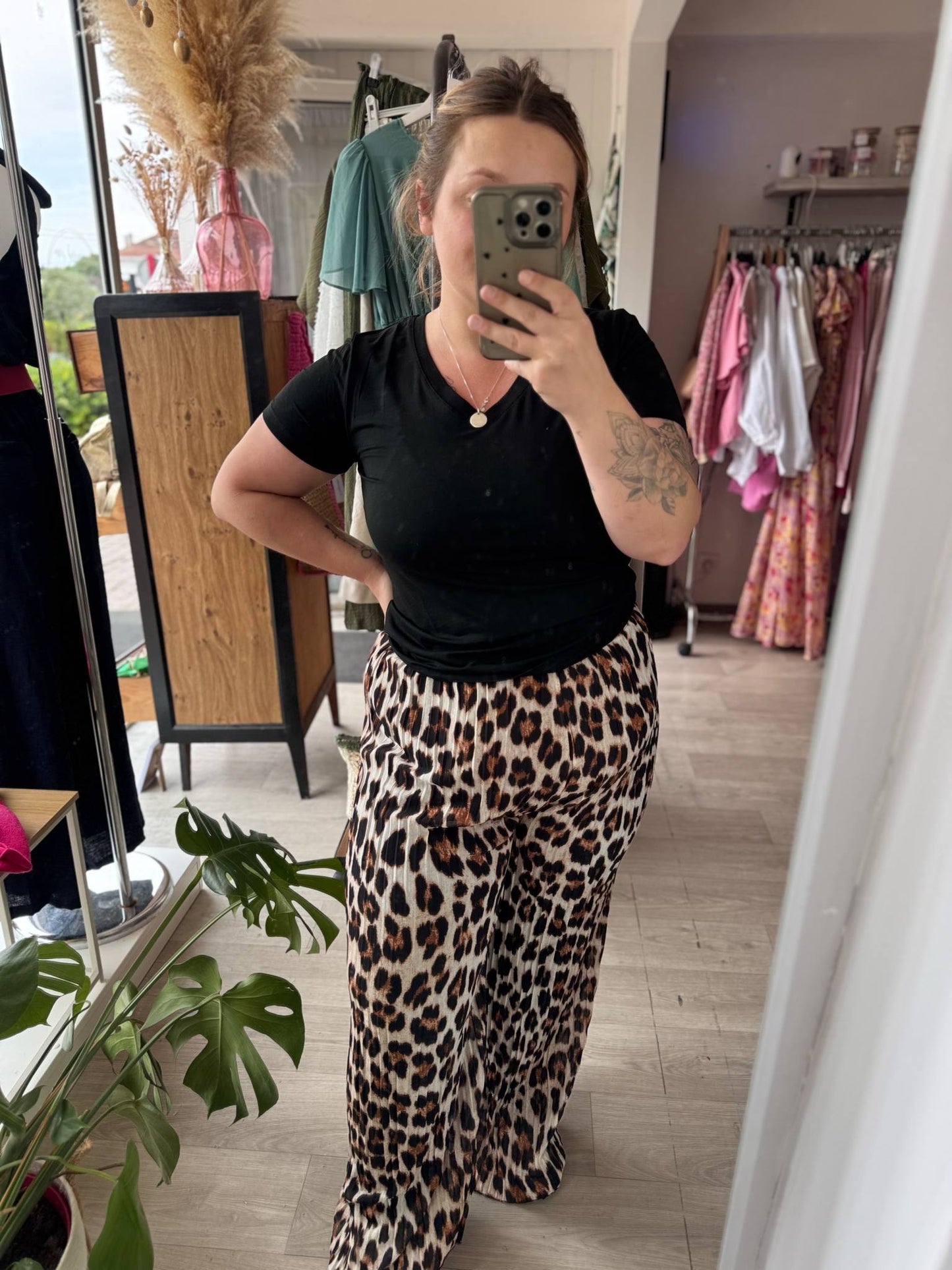 Pantalon plissé imprimé