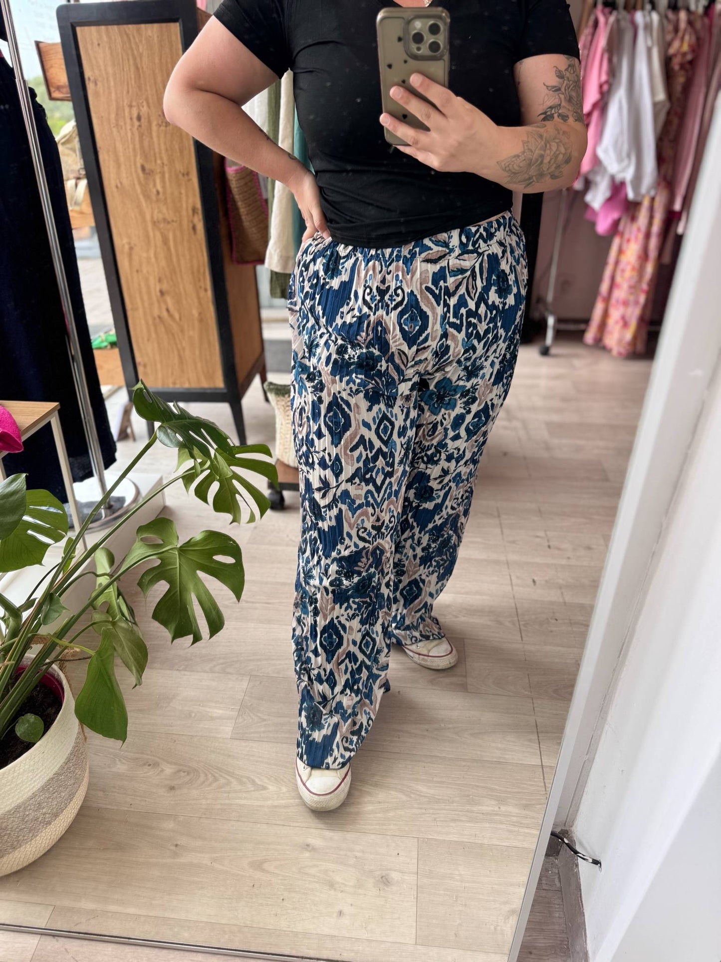 Pantalon plissé imprimé