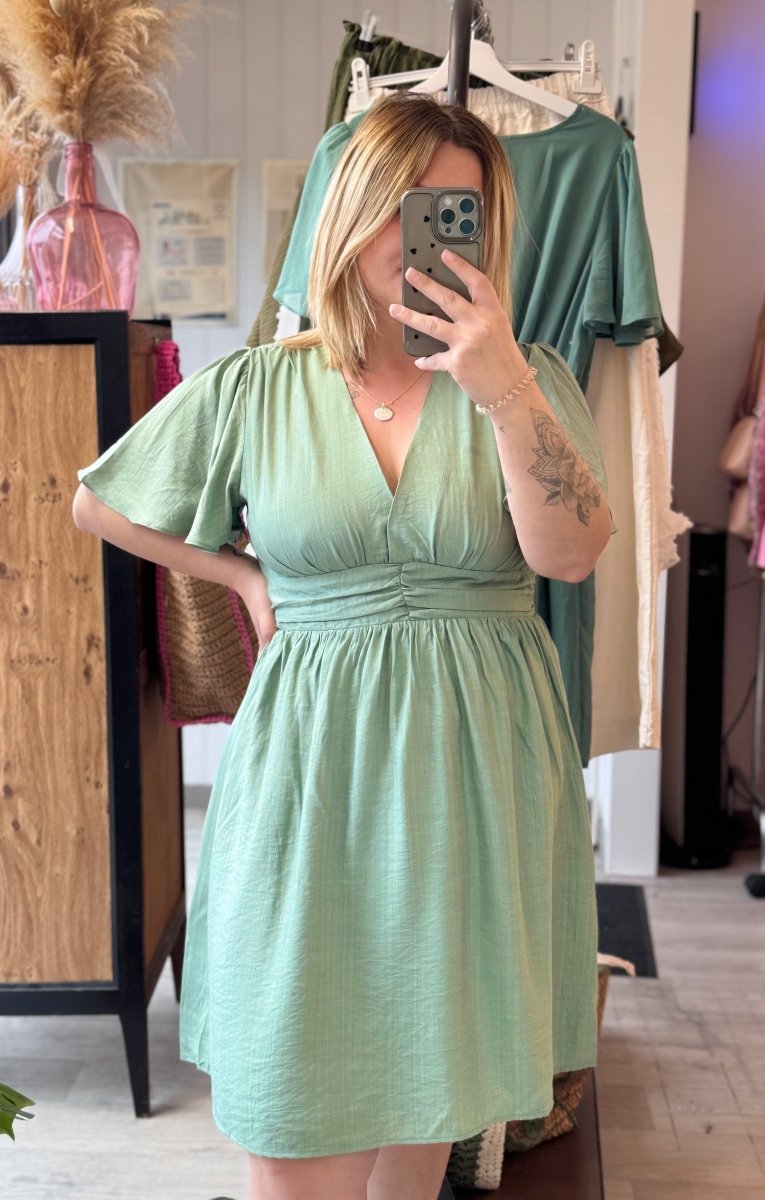 Robe courte vert clair - C MON DRESSING