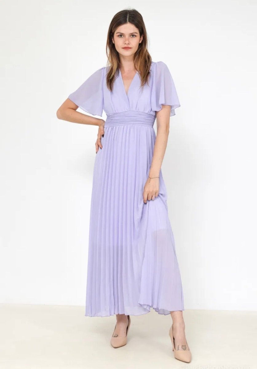 Robe longue plissée lilas - Taille unique 36 - 44 - C MON DRESSING