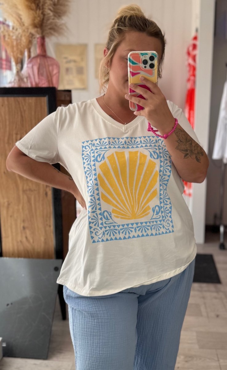 Tee - shirt coquillage – Taille unique 44 à 50 - C MON DRESSING