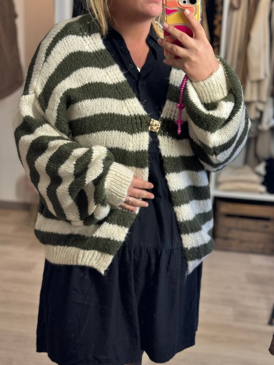 Veste rayée avec broche – Taille unique 36 - 46/48 - C MON DRESSING