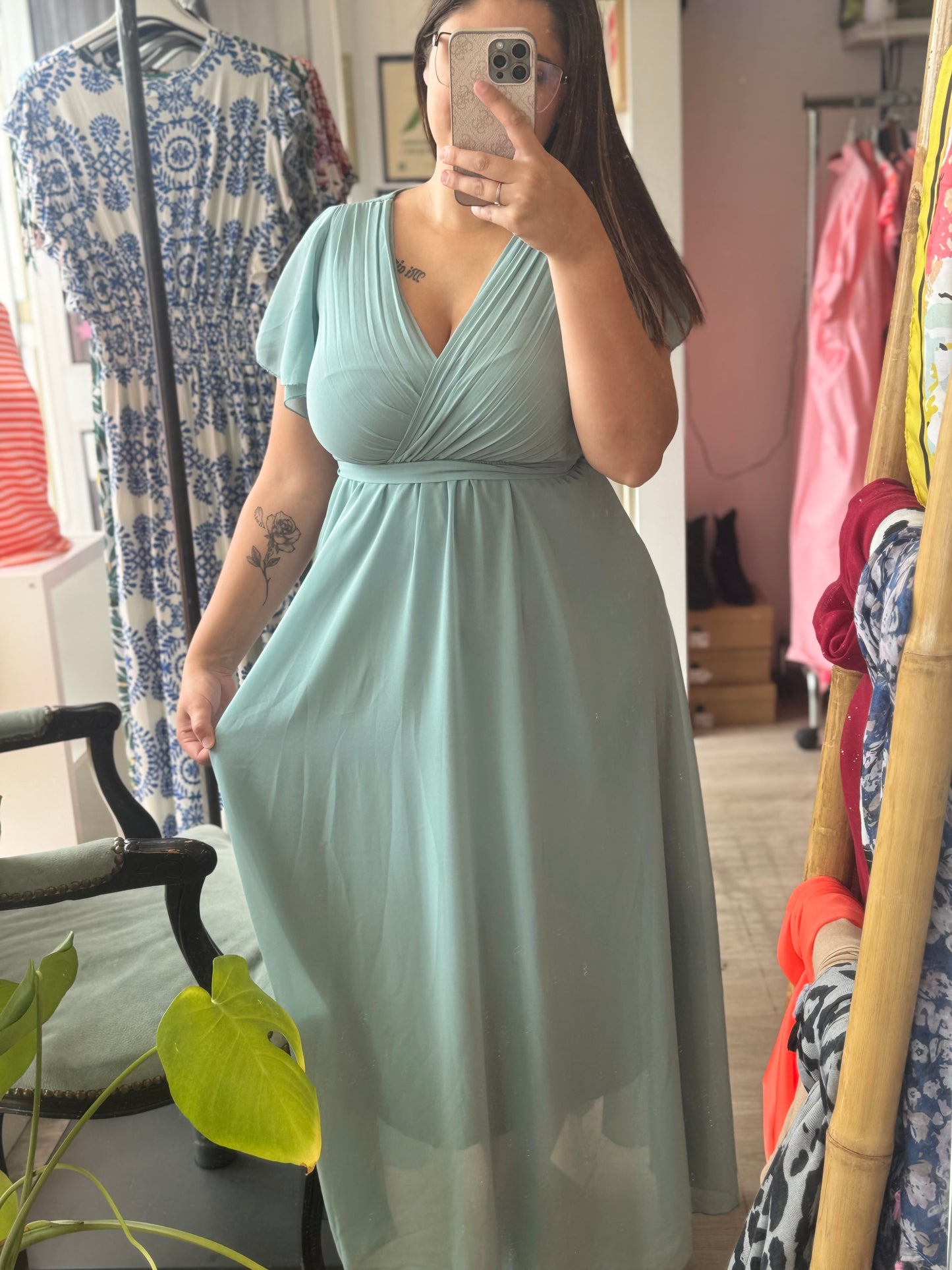 Robe céladon - Taille unique 36-44