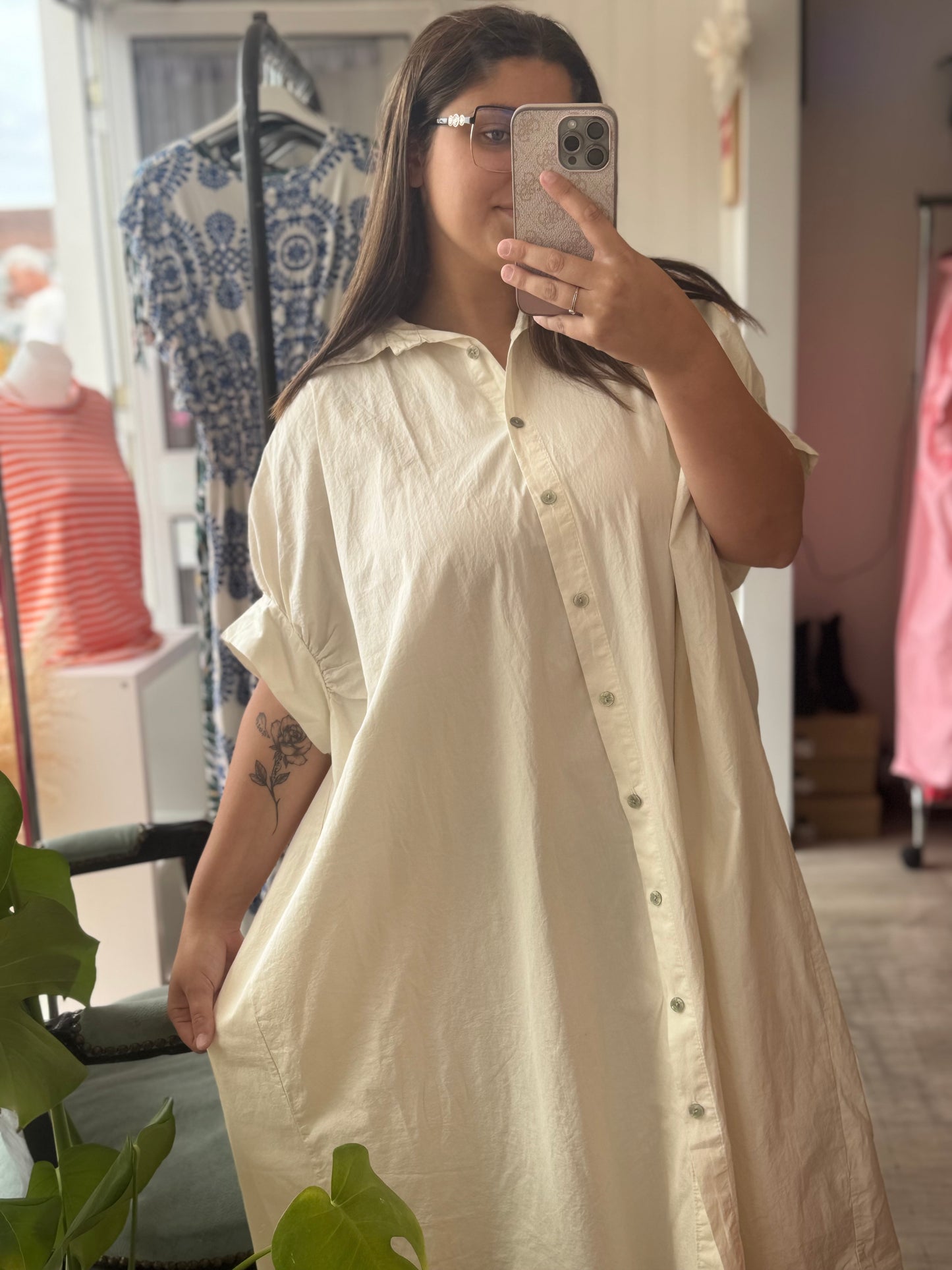 Robe chemise écru - Taille unique 36-50