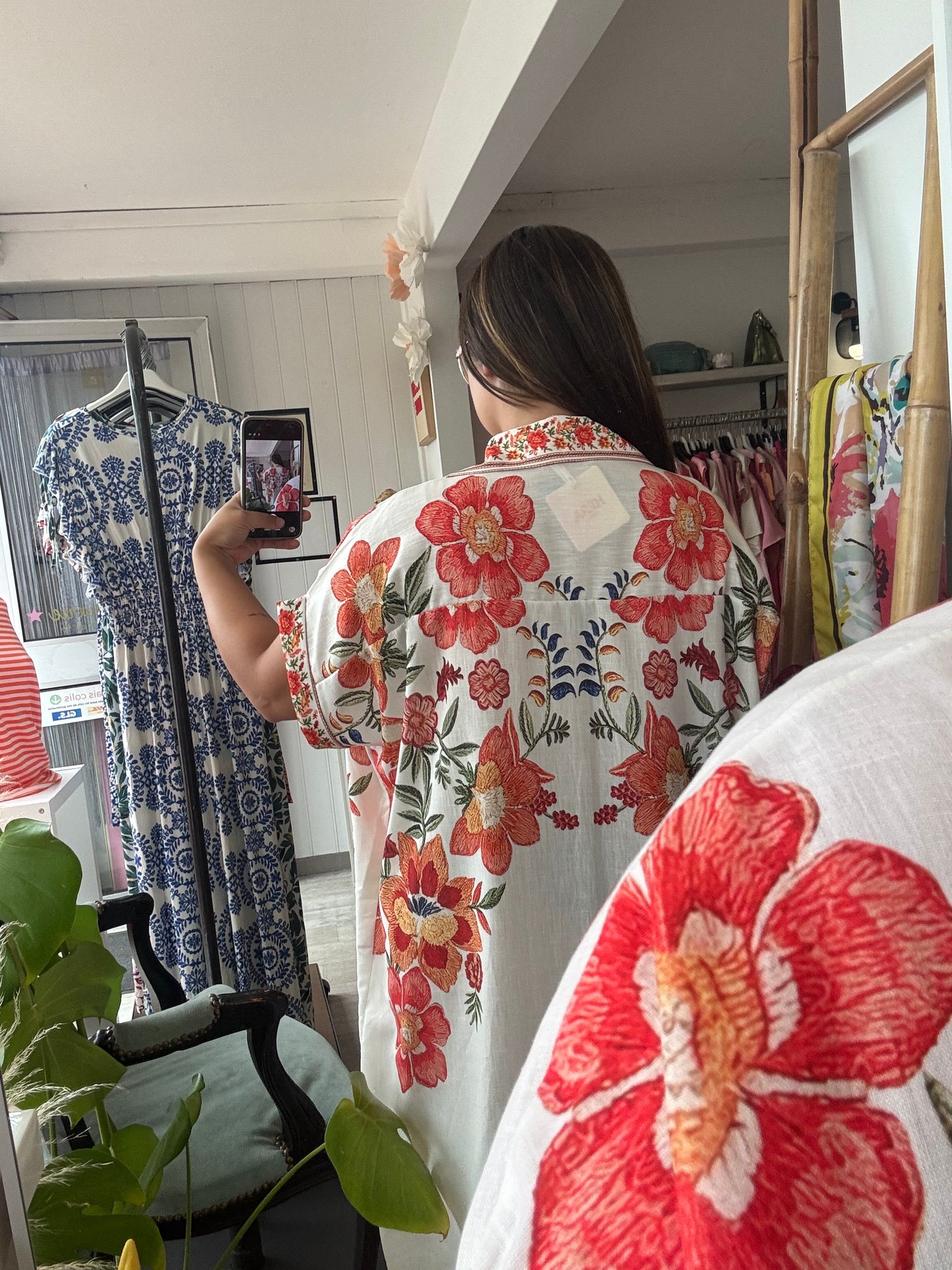 Robe chemise en lin - Taille unique 36-48