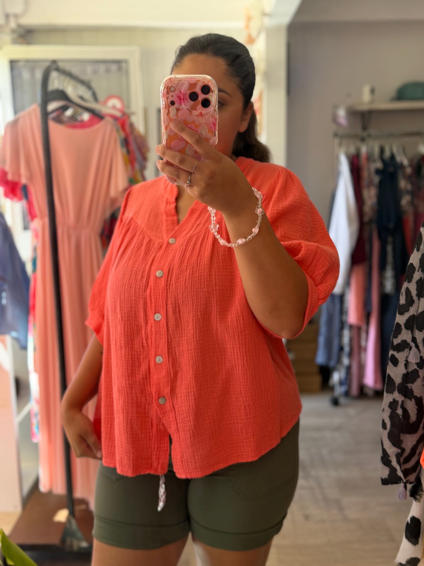 Chemise en gaze de coton - Taille unique 36-46 (4 couleurs)