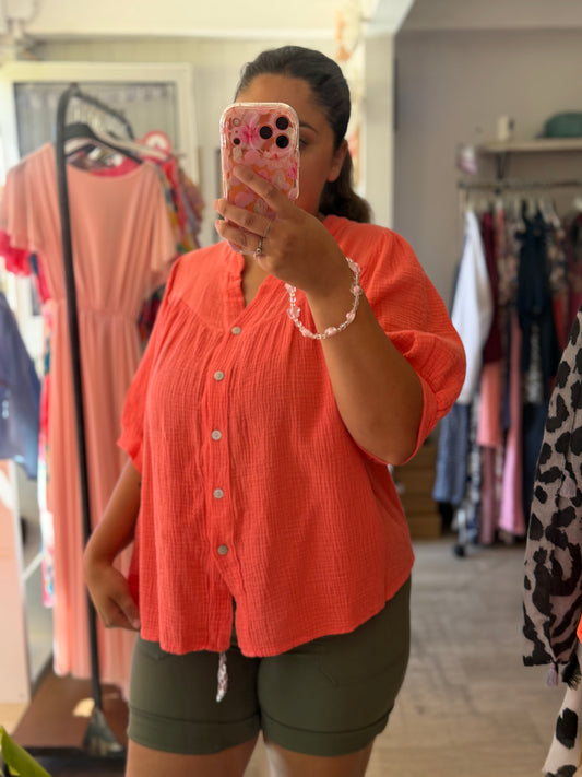 Chemise en gaze de coton - Taille unique 36-46 (4 couleurs)