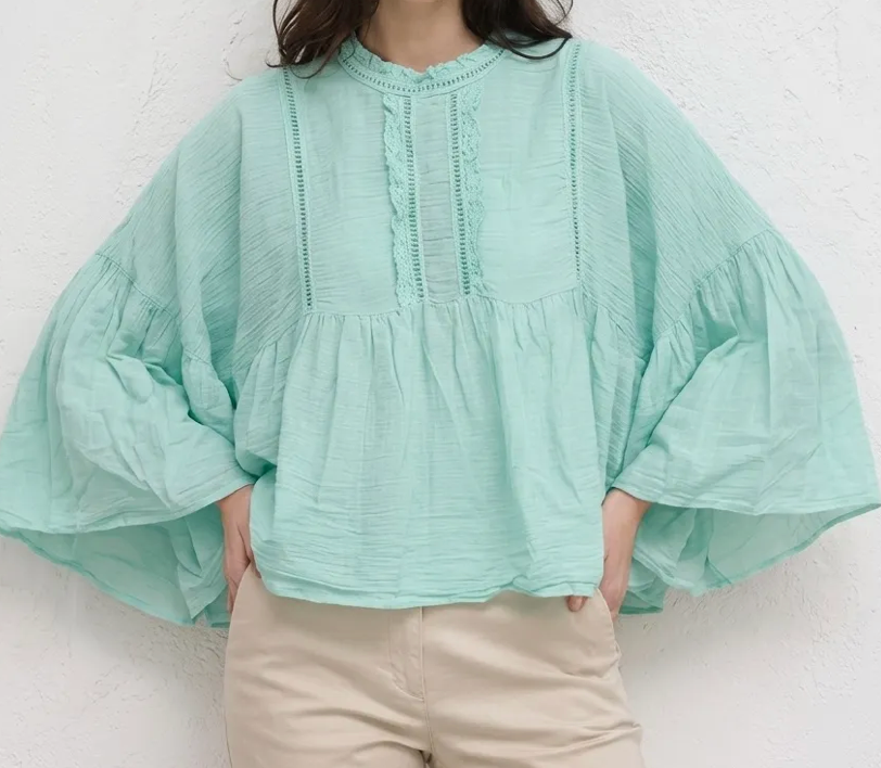 Blouse ample - Taille unique 36-50 (2 couleurs)