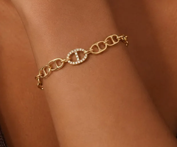 Bracelet doré maillons ovales