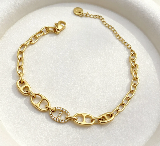 Bracelet doré maillons ovales