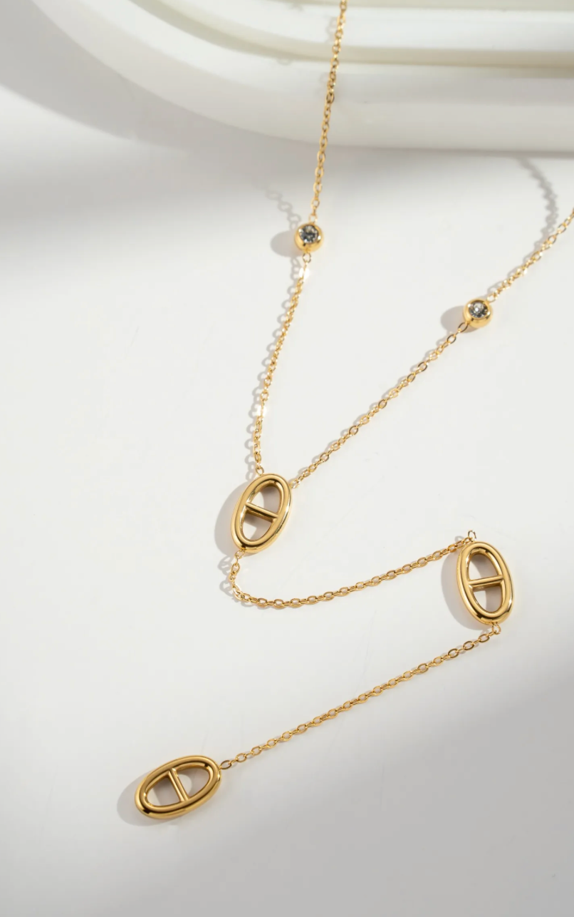 Collier doré maillons ovales