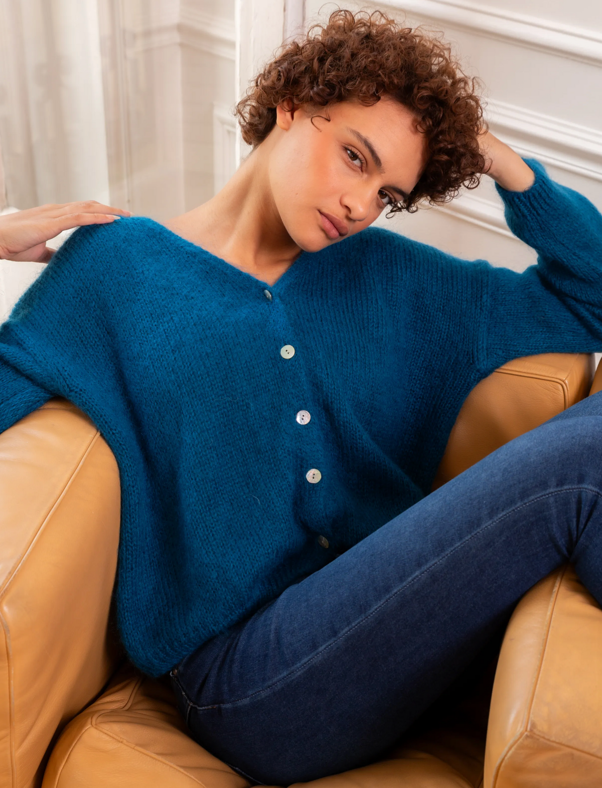 Gilet mohair – Taille unique 36 au 46 (3 couleurs)