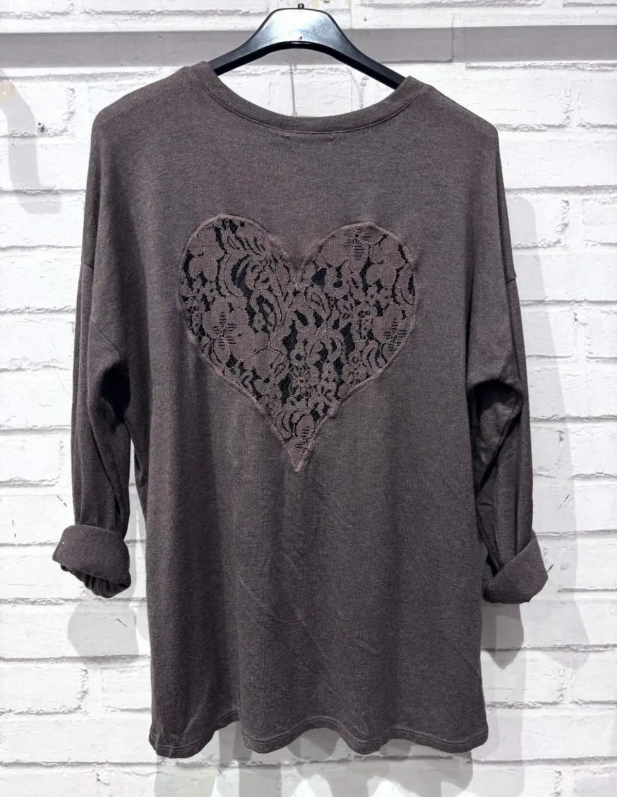 Pull fin dentelle au dos – Taille unique 36 - 46 (2 couleurs)