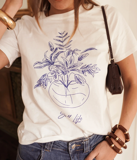 Tee-shirt blanc et bleu - Taille du S/M au M/L