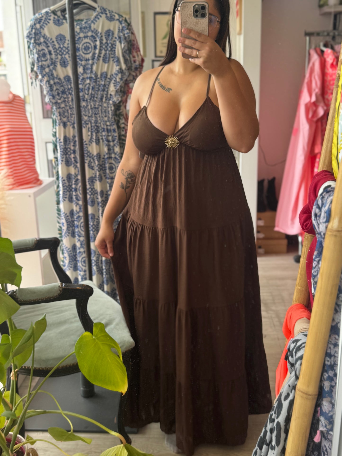 Robe longue à bretelles – Taille unique 36-44 (3 couleurs)