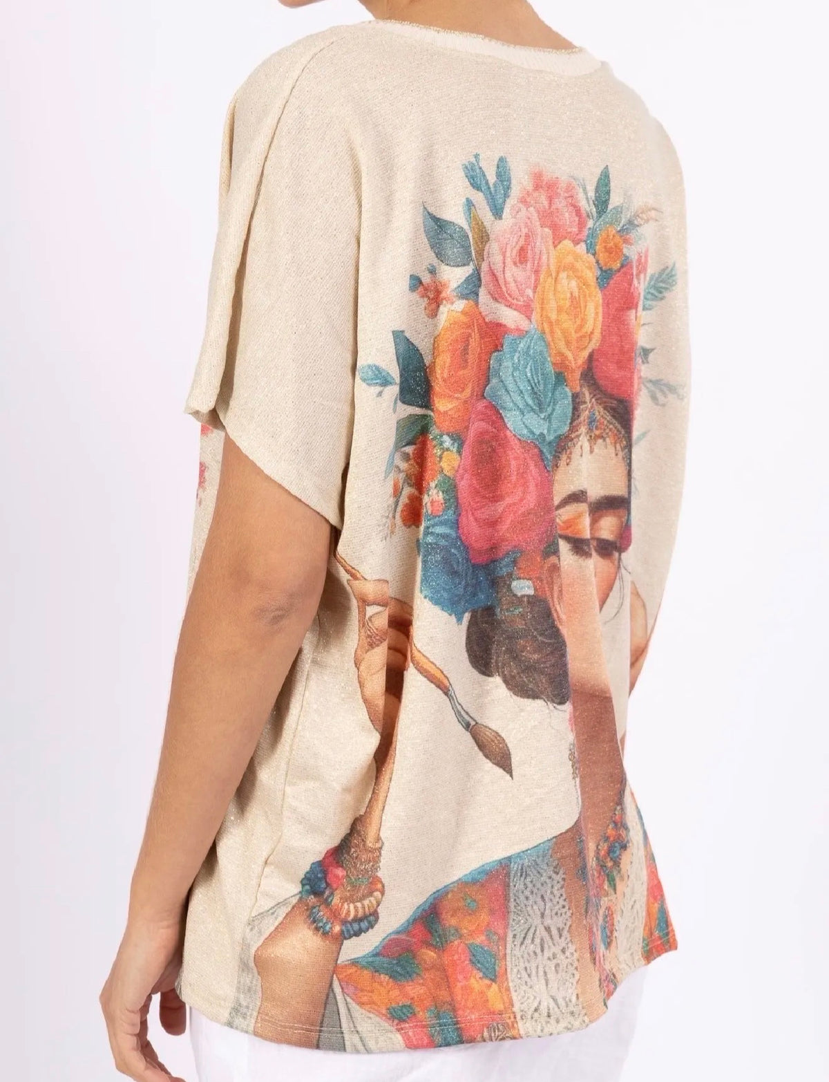 Tee shirt Lurex Frida – Taille unique 36-48 (4 modèles)