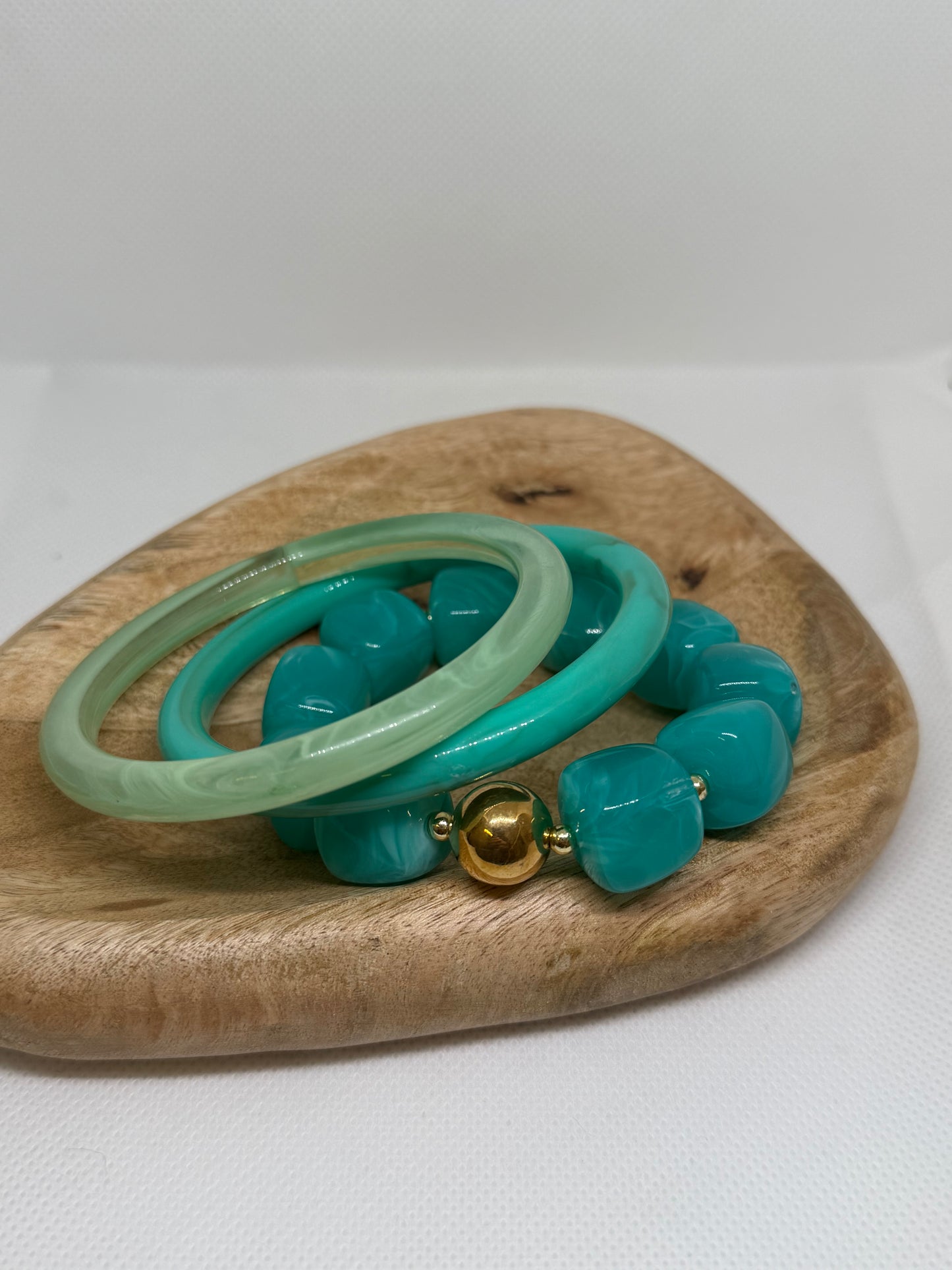 Lot de 3 bracelets vert