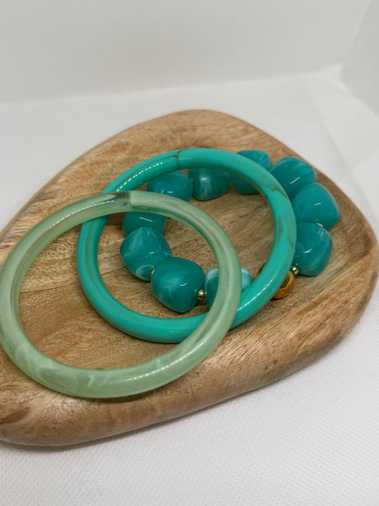 Lot de 3 bracelets vert