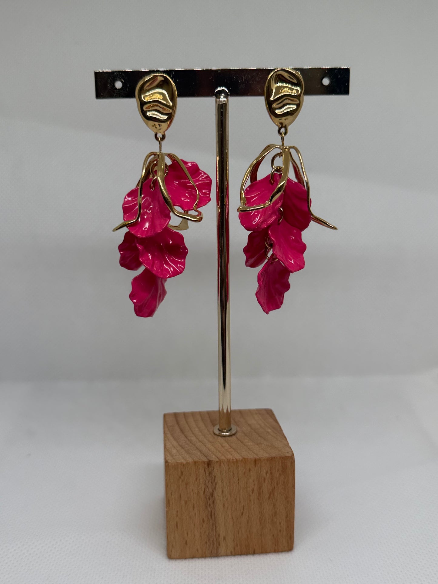 Boucles d'oreilles pendantes roses